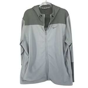 Nike Therma Fit Hooded Full Zip Jacket Mens XXL Gray Athletic Sportswear Pockets